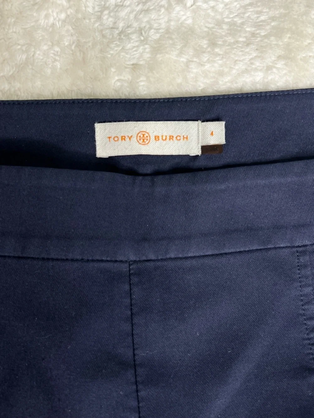 Tory Burch Navy High-Waist Slim Trousers Navy Size 4